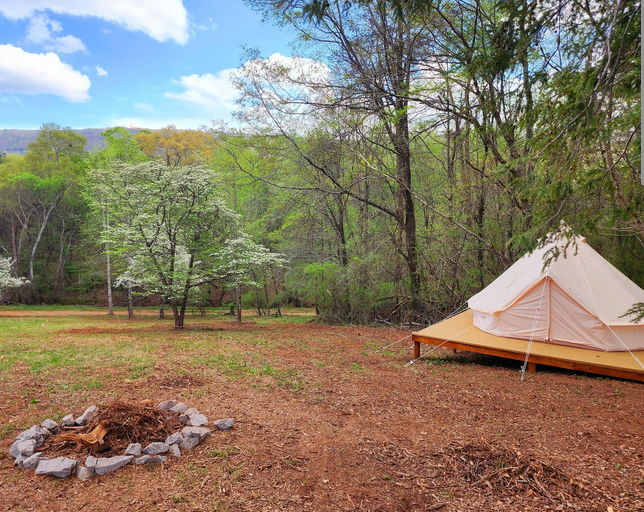 Bell tent glamping site